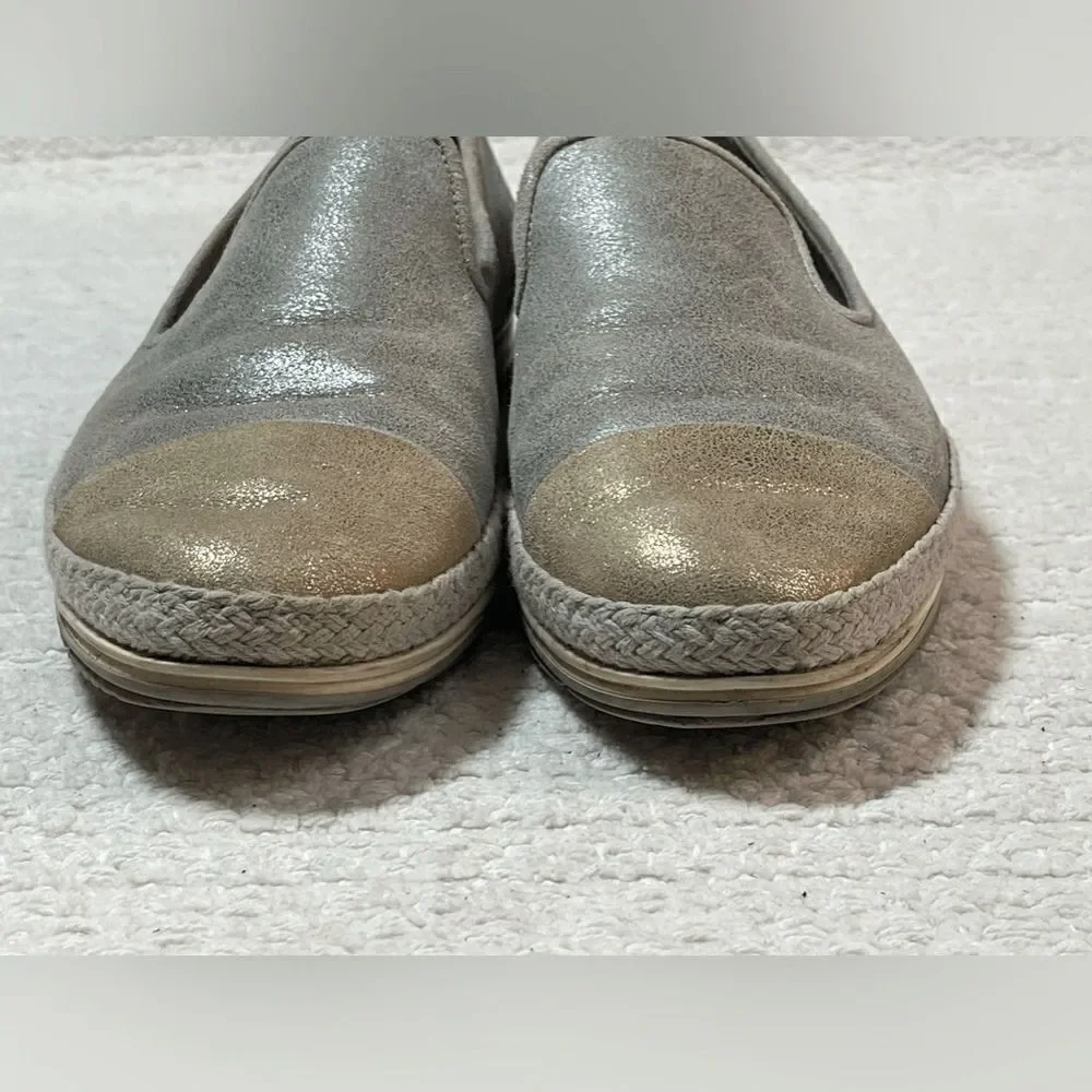 Paul Green Joaquin Espadrille in silver and gold metallic size 7.5 UK/10 US